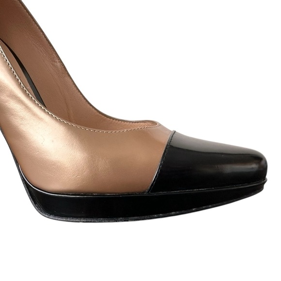 Casadei Shimmer Gold & Black Two Tone Pump Heels - Picture 12 of 16